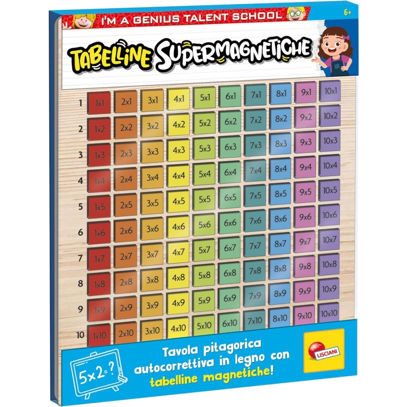 Lisciani Giochi - I m a Genius Tabelline Supermagnetiche, 105502