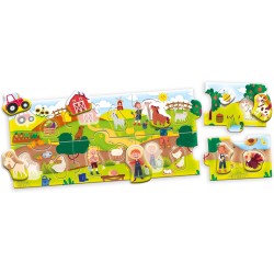 Lisciani Giochi - Carotina Baby Puzzle Panorama The Farm, 105366