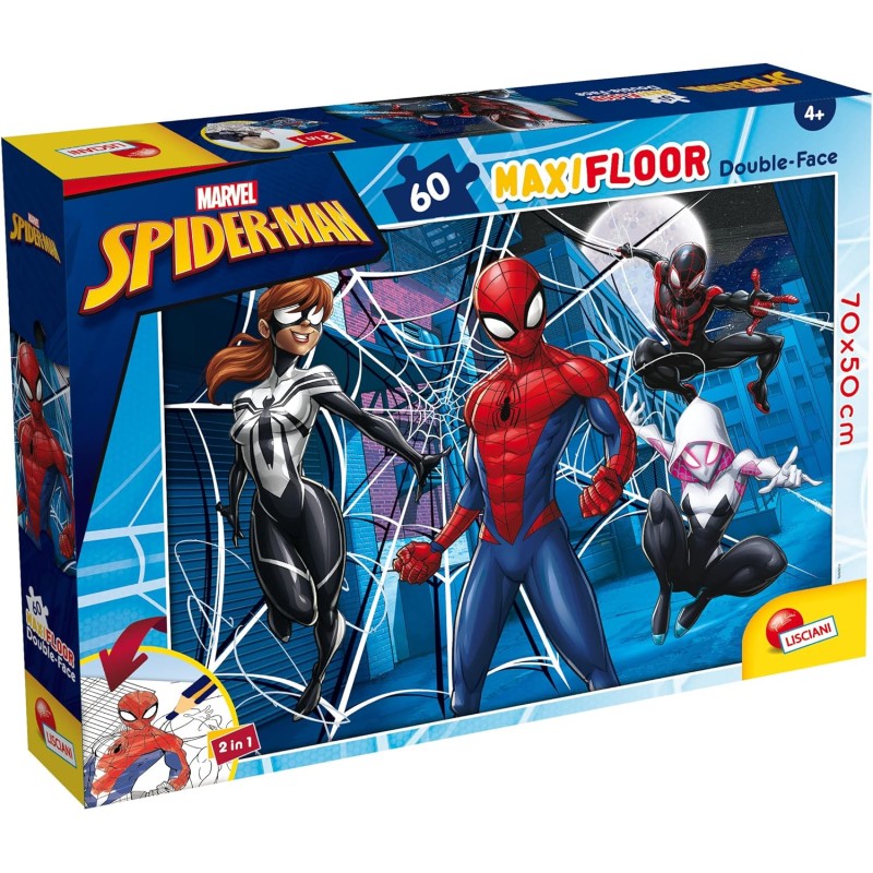 Lisciani Giochi - Marvel Puzzle Double-Face Maxi Floor 60 pezzi Spiderman, 99757