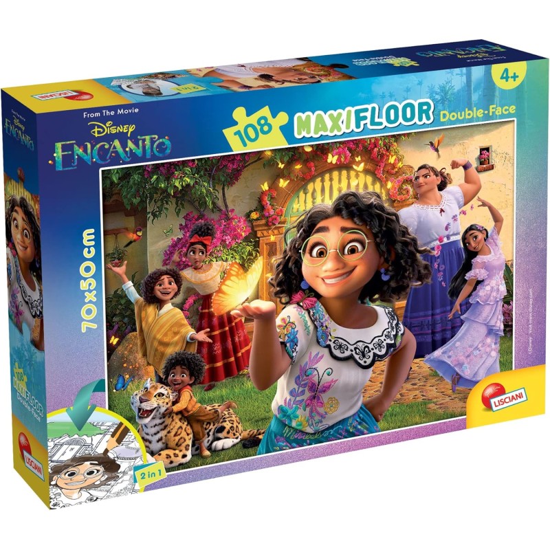 Lisciani Giochi - Disney Puzzle Double-Face Maxi Floor 108 pezzi Encanto, 98187