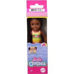 Mattel - Barbie Chelsea Club Bambola Afro Spiaggia con Costume, GVH56