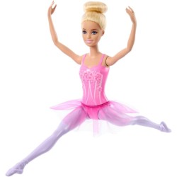 Mattel - Barbie Ballerina, bambola bionda con corpetto decorato a fiori e tutÃ¹ viola rimovibile, braccia in posa da danza e sca