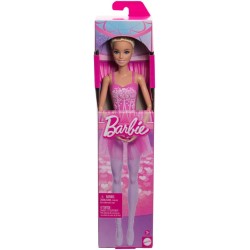 Mattel - Barbie Ballerina, bambola bionda con corpetto decorato a fiori e tutÃ¹ viola rimovibile, braccia in posa da danza e sca