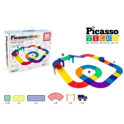 Picasso Tiles - Magnetic Pista Auto con 30 accessori, MGGPTR30
