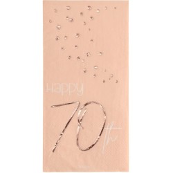 Tovagliolo 33 x 33 cm Happy 70th Birthday, Elegant Lush Blush Rosa 10 pz, 5FL67270