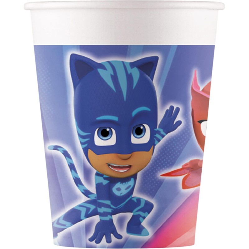 Bicchieri Carta FSC PJ Masks (200ml), 8 Pezzi, Multicolore, 93476