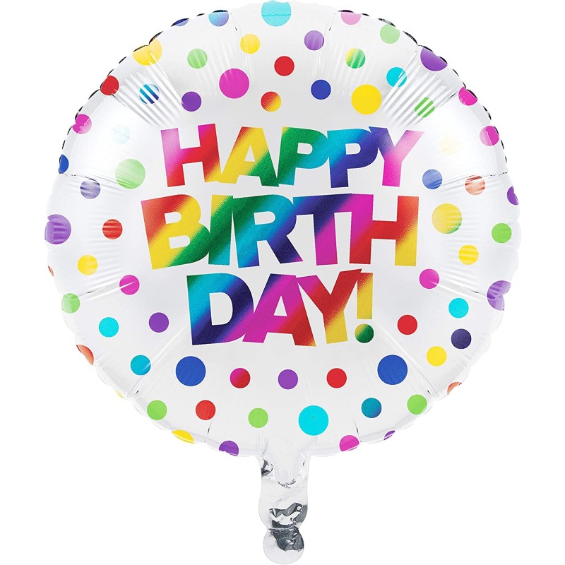 Pallone foil 18&quot; - 45 cm Happy Birthday Arcobaleno - Rainbow 1 pz, 8C331788