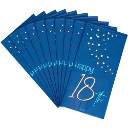 Tovaglioli di carta per 18Â° compleanno, Elegant Blu 33x33, 10 pz, 5FL66218
