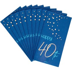 Tovaglioli di carta per 40Â° compleanno, Elegant Blu 33x33, 10 pz, 5FL66240