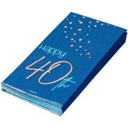 Tovaglioli di carta per 40Â° compleanno, Elegant Blu 33x33, 10 pz, 5FL66240