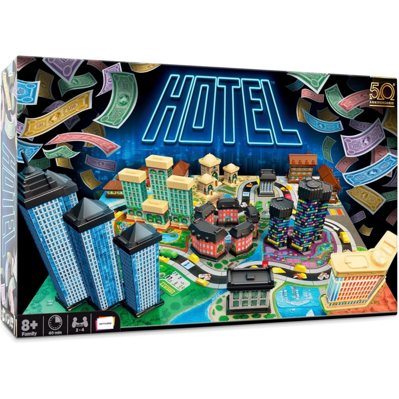 Asmodee - Hotel, Gioco da Tavolo (New Version), 8+ Anni, 2-4 Giocatori, Edizione in Italiano