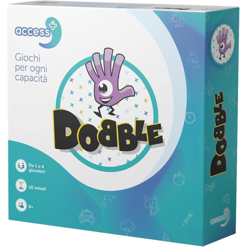 Asmodee - Dobble Access +, Gioco da Tavolo Concepito per Persone con Disturbi Cognitivi, 1-4 Giocatori, 6+ Anni, Edizione in Ita