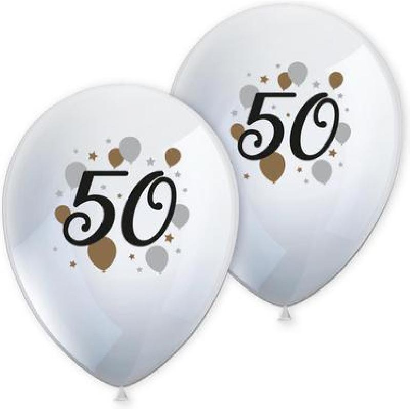 Palloncini in Lattice 27 cm Buon Compleanno 50Â°, 6 pezzi