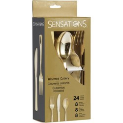 Posate assortite oro metallizzato 24 pz, 8C338363