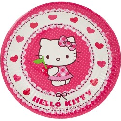 Set 8 Piatti Di Carta, 20 Cm Hello Kitty Hearts, 5PR81792