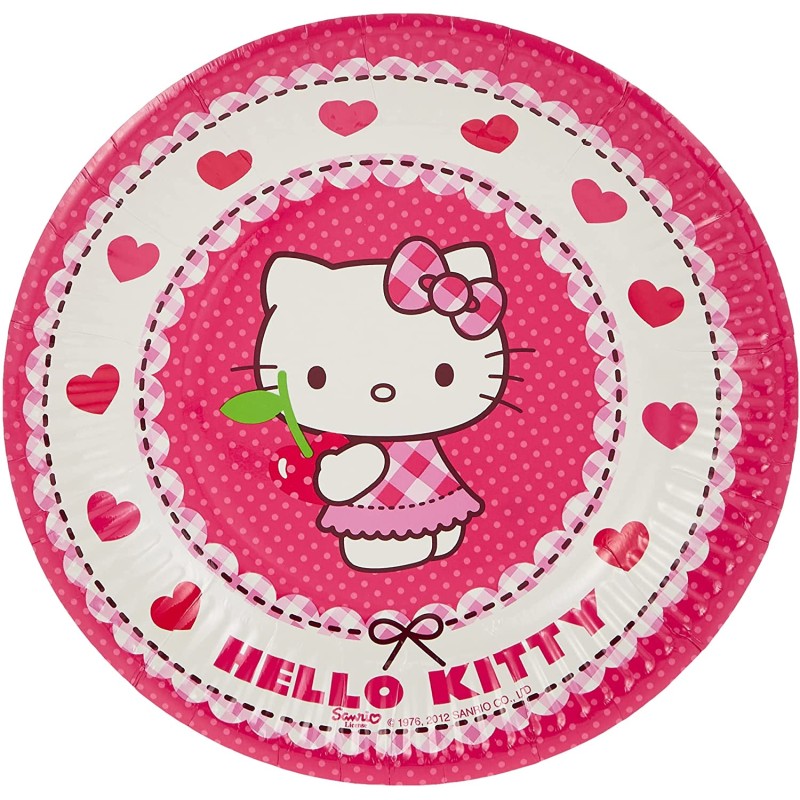 Set 8 Piatti Di Carta, 20 Cm Hello Kitty Hearts, 5PR81792