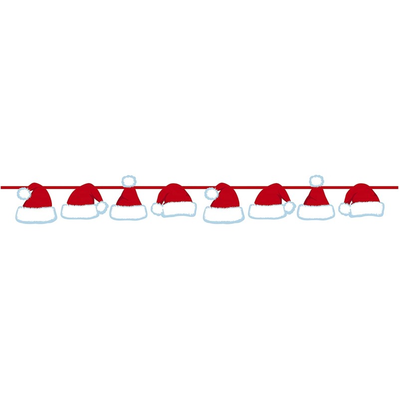 Party Ribbon Banner, Cappelli di Babbo Natale, Trasparente, 8C290321