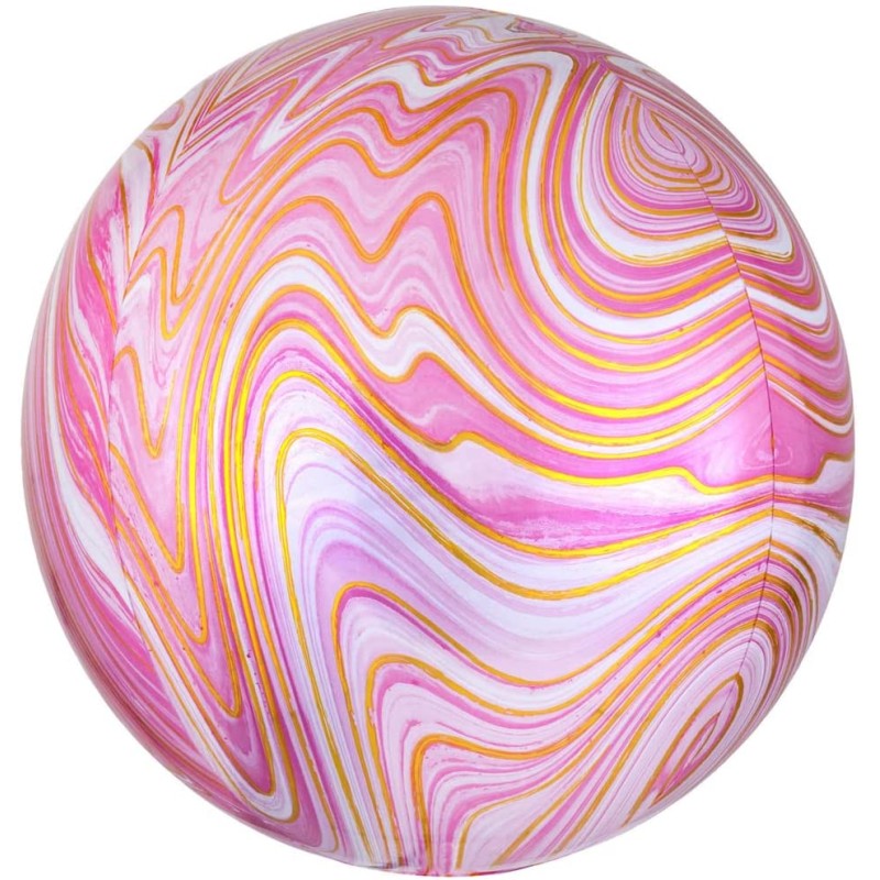 Pallone foil ORBZ 38 x 40 cm Marblez Pink 1 pz, 7A4139601