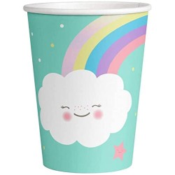 Bicchiere carta 250 ml Nuvoletta &amp; Arcobaleno - Rainbow &amp; Cloud - 8 pz, 7AM9904301