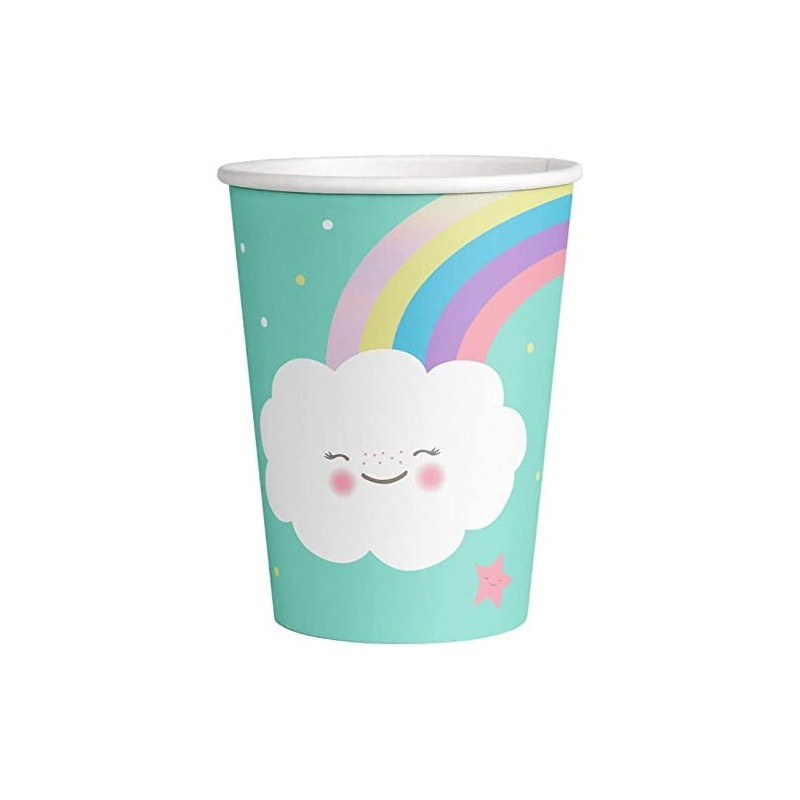 Bicchiere carta 250 ml Nuvoletta &amp; Arcobaleno - Rainbow &amp; Cloud - 8 pz, 7AM9904301