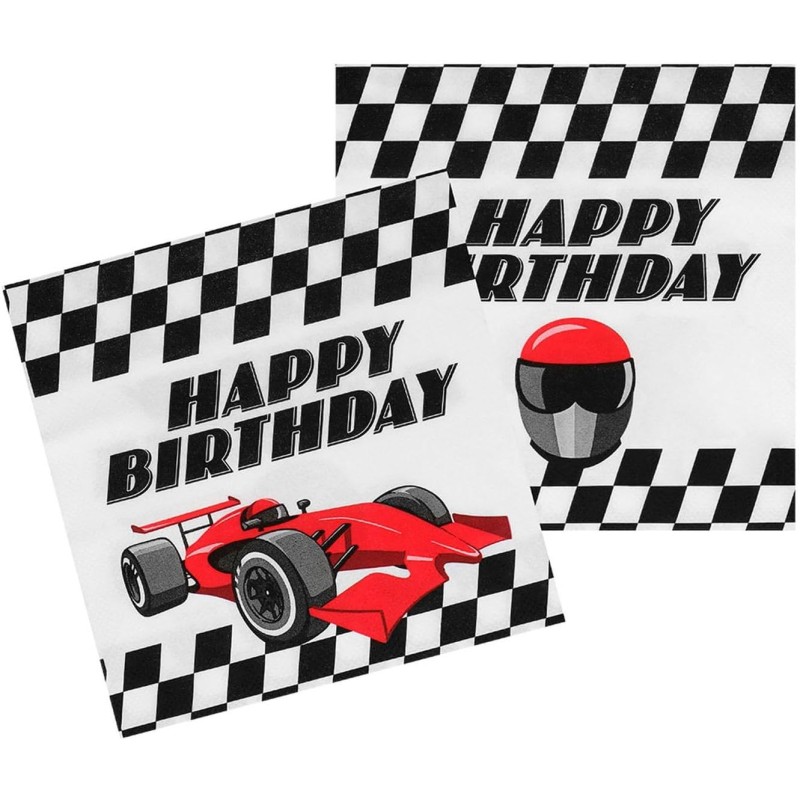 Boland - 44779 Speed Racing Car Tovaglioli di carta 33x33 per feste e compleanni Formula Racing Car Confezione da 20 pezzi