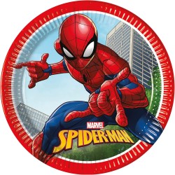 Procos - Piatti Carta FSC Marvel Spider-Man Crime Fighter (Ã˜ 23cm), 8 Pezzi 22-24 cm, Multicolore, 95043