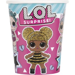 Unique - LOL Surprise Bicchieri di Carta -266 ml- LOL Surprise, Confezione da 8 pezzi, Multicolore, 82198