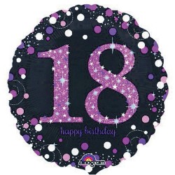 Pallone foil standard 17&quot; - 42 cm Pink Celebration 18, 1 pz, 7A3378301