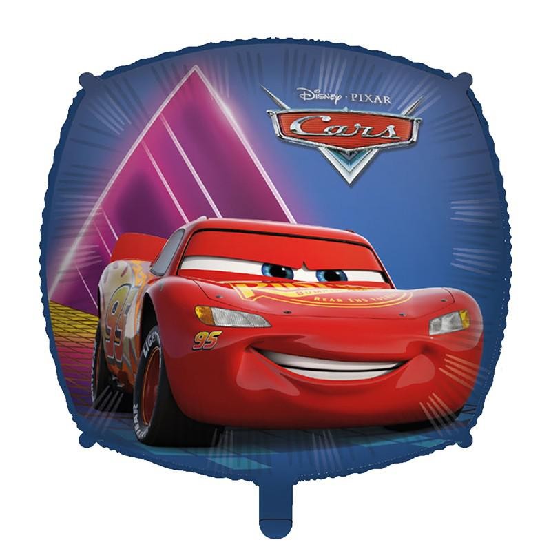 Palloncino in Foil 18&quot; 45 cm Quadrato Cars Disney con PESETTO e NASTRO, 1 pz, 5PR94992