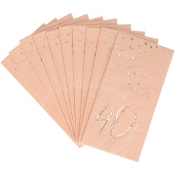 Tovagliolo 33 x 33 cm Happy 40th Birthday, Elegant Lush Blush Rosa 10 pz, 5FL67240