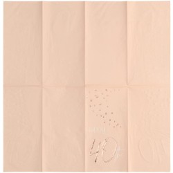 Tovagliolo 33 x 33 cm Happy 40th Birthday, Elegant Lush Blush Rosa 10 pz, 5FL67240