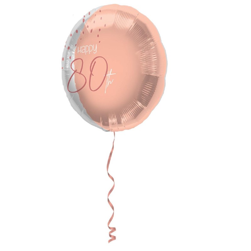 Pallone foil 18&quot; - 45 cm Happy 80th, Elegant Lush Blush Rosa 1 pz, 5FL67780