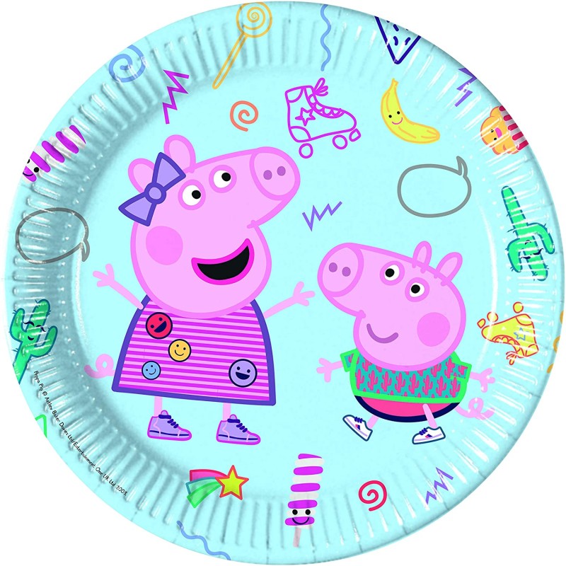 Piatto 23 cm Peppa Pig Messy 8 pz, 5PR91032