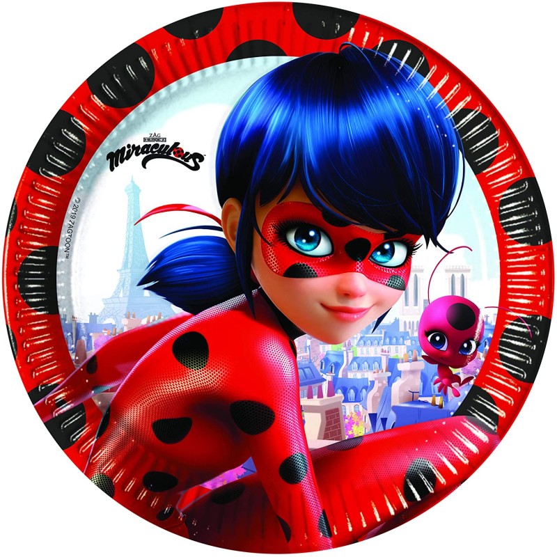 Piatto 20 cm Miraculous Ladybug, 8 pz, 5PR91344