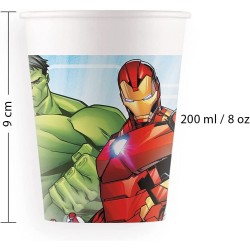 Bicchiere carta 200 ml Mighty Avengers SUP, 8 pz, 5PR93467