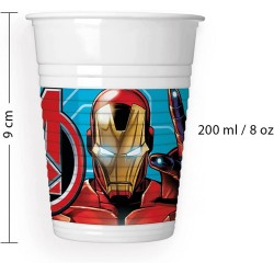 Bicchiere plastica 200 ml Avengers Mighty SUP, 8 pz, 5PR93553