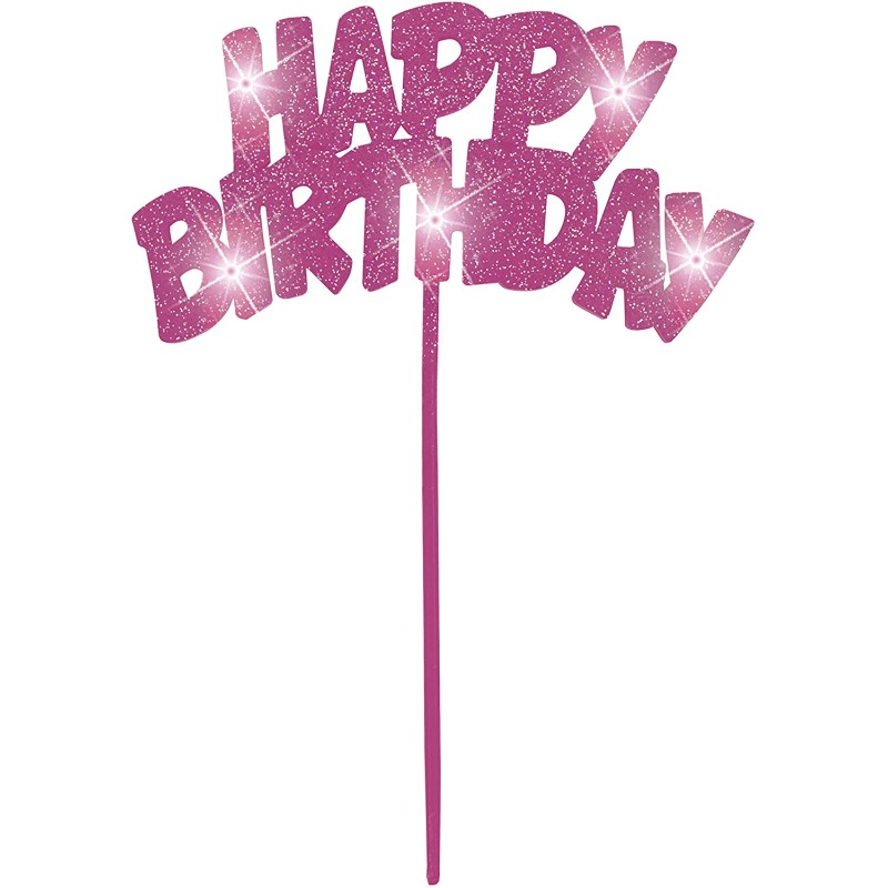 Scritta luminosa Happy Birthday 20 x 13 cm Rosa, 1 pz, 5UN90879