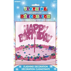 Scritta luminosa Happy Birthday 20 x 13 cm Rosa, 1 pz, 5UN90879