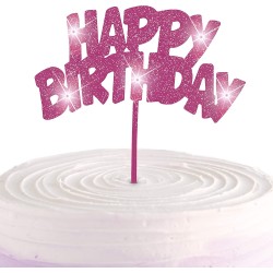 Scritta luminosa Happy Birthday 20 x 13 cm Rosa, 1 pz, 5UN90879