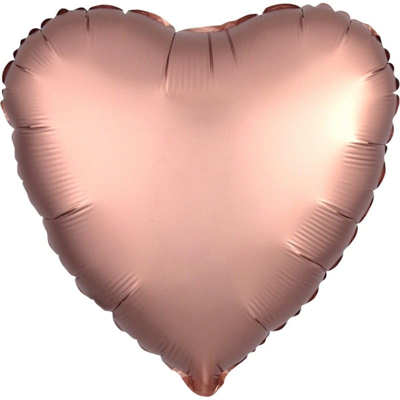 Pallone foil 17&quot; - 42 cm cuore SATINATO Rame 1 pz, 7A3682501