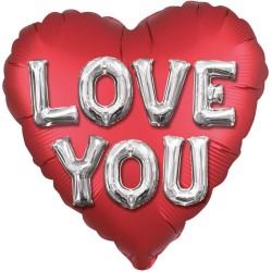 Palloncino Mylar Cuore LOVE YOU 71 x 71 cm, 1 pz, 7A3879201