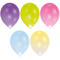 Palloncini LED Ã˜ 27,5 cm colorati assortiti (5 pezzi), 7AM9901048