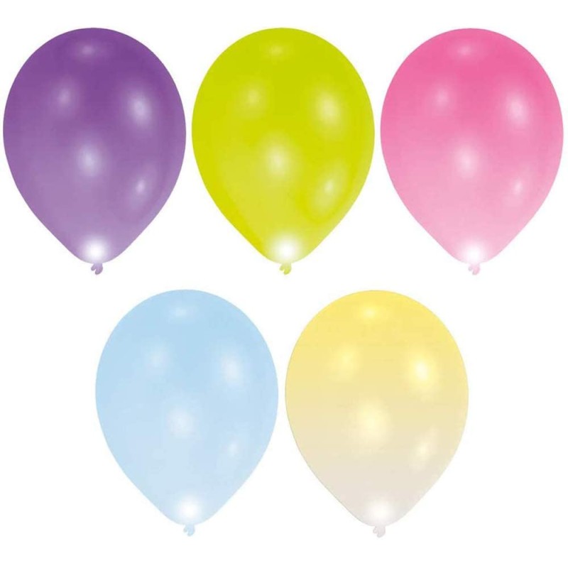 Palloncini LED Ã˜ 27,5 cm colorati assortiti (5 pezzi), 7AM9901048