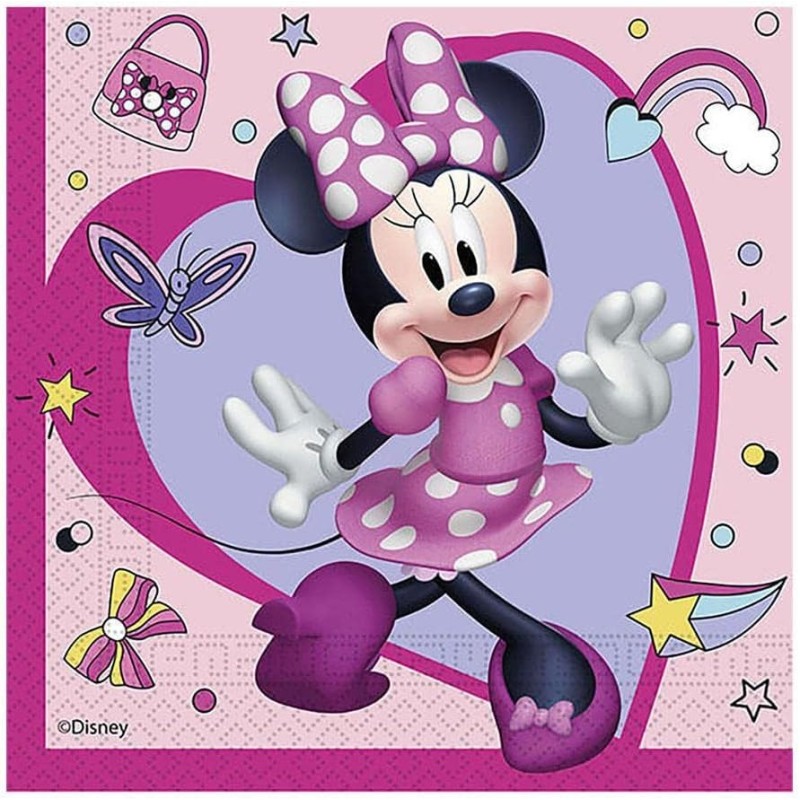 Tovaglioli Carta FSC Disney Minnie Junior (33x33cm, Doppio Velo), 20 Pezzi Folat Mouse 33x33 cm Rosa, 93832P