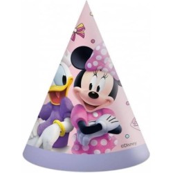 Cappellini Cono Party Disney Minnie Junior in Carta FSC, 6 Pezzi, Colorato, 23, 93943