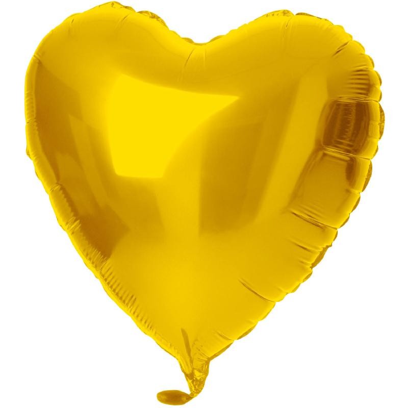 Pallone Foil Oro a Forma di Cuore 18&quot; 45 cm, 66910