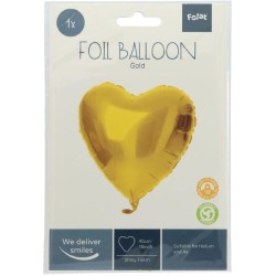 Pallone Foil Oro a Forma di Cuore 18&quot; 45 cm, 66910