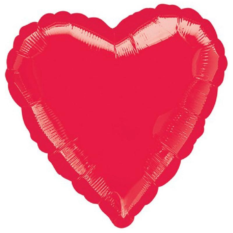 Palloncino Mylar Cuore Rosso Metallizzato 43 cm, 7A1058475