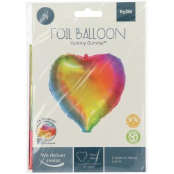 Pallone Mylar Cuore 18&quot; 45 cm Rainbow Yummy Gummy, 66924