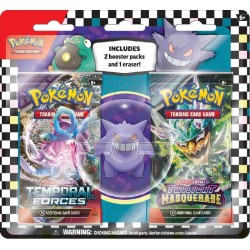 Il blister con 2 buste del GCC PokÃ©mon e la mini figure in gomma di Bellibolt/Gengar, assortimento casuale, 1 pezzo, PK60514-I